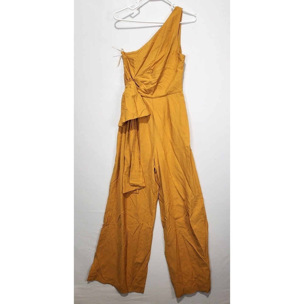 C/Meo Collective Show Them‎ The Shoulde Women's Jumpsuit Yellow Mustard Size 4
